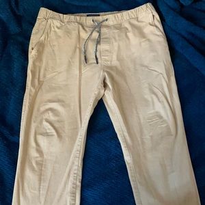 Khaki colored joggers